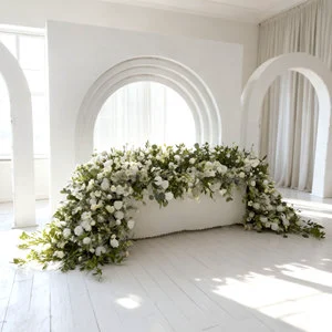 GNW 2026 New Wedding Decoration Custom Silk Flower Roses Arches Strip Aisle Wedding Table Runner Arch Flowers