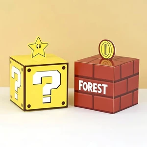 6Pcs Question Blocks Gift Box Kids Video Game Theme Birthday Party Favors Candy Treat Decoration Supplies Goody Bags 10cm