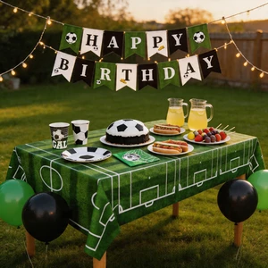 640436 145pcs Green Soccer Themed Birthday Party Kit Complete Football Party Decorations Set Wholesale