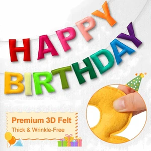 RPET Felt Happy Birthday Letters Birthday Party Venue Decoration Birthday Banner