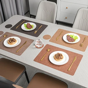 Custom PU Leather Placemats Elegant Hotel Wedding Table Mats Easy Clean Waterproof Luxury Dining Table Decor Wholesale