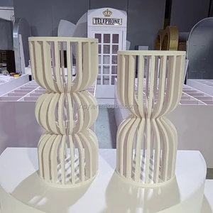 Wedding Decorations Hot Selling PVC Hollow Round Cake Dessert Table Plinth Flower Stand Decoration for Party