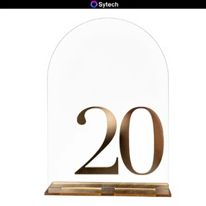 Acrylic Arch Golden Place Card Wedding Decoration Birthday Party Table Number Plate Graduation Activity Desktop Seat Plate