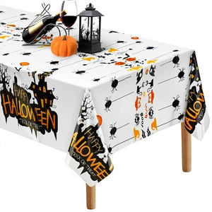 Magic Lights Halloween Tablecloth Tablecover Halloweens Party Decoration Supplies for Outdoor Dinner Kitchen Home Decorations