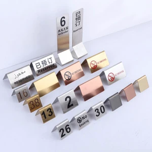 (JYHA-A003) Stainless Steel Customized Printing Table Number Stand Menu Holder Hotel Restaurant Place Card Table Number
