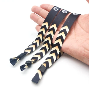 Concert Festive Event Promotional Fabric Bracelets Wristbands Handmade Woven Cloth Bracelet for Individual or Group Use