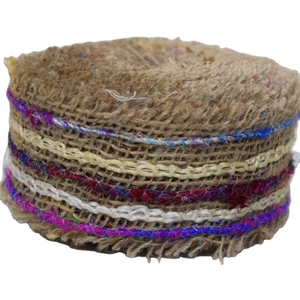 100% Jute Ribbon Bows Hand Knitting Embroidery Recyclable Fancy Style