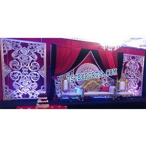 Appealing Marriage Reception Stage Decoration Grand Wedding Stage Set Decoration Latest Designed Marriage Reception Stages