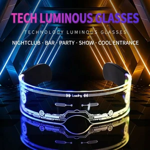 Wholesale Punk Style PC Frame Neon Luminous Visor Goggles Multi-Mode Glowing LED Party Glasses for Rave Carnival Club Events
