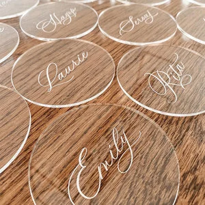 Custom Acrylic Wedding Guest Name Place Tag Gift Table Acrylic Name Plate Seating Cards Acrylic Sign