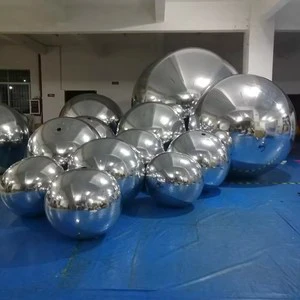 Wholesale Custom Waterproof Inflatable Mirror Ball Reflective PVC Air Balloon Easy Setup For Wedding Backdrop Photo Booth Stage