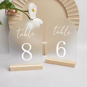 Customizable Frosted Arch Acrylic Wedding Table Numbers Elegant Place Cards for Your Special Day