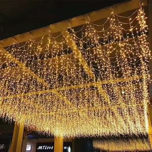 Wholesale Low Voltage Starry Icicle Shaped LED Waterproof Curtain String Light Christmas Wedding Mall Decor Curtain String Light