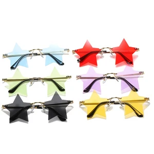 New Frameless Funny Five-Pointed Star Sunglasses Lady Halloween Party Sunglasses