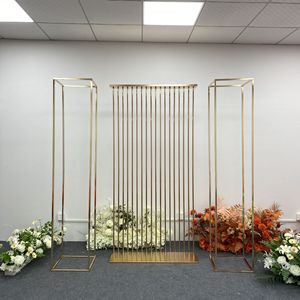 DIY Iron Electroplated Golden Shiny Wedding Backdrop Shelf for Flowers Ballons Arch Background Stand 30x100cm