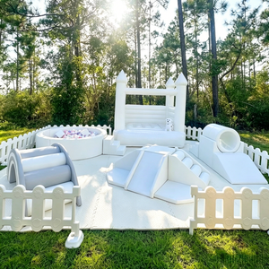 White Grey Foam Soft Play Set Commercial Grade Kids Toddler Baby Soft Play Equipment For Indoor Playground Party Event Rental