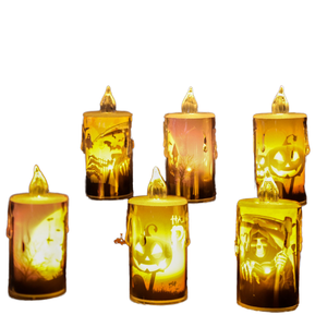 Hot Selling Halloween Decorations LED Electronic Candle Lights Retro Crystal Tables Small Night Halloween Holiday Supplies