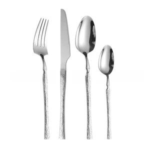 Wholesale Restaurant Party Tableware Dining Table Decorations Edible Tableware Set Stainless Steel Spoon Fork Knife