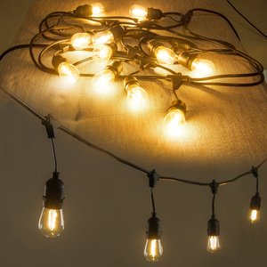 S14 1W LED String Lights Waterproof IP65 Outdoor Garden Fairy Light Garland Wedding Holiday Christmas 220V Dimmable Copper Core