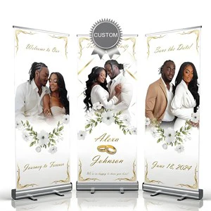 Wedding Poster X Banner Welcome Printing Roll-up Display Custom Hotel Business Advertising Poster Wedding Photo Stand Design