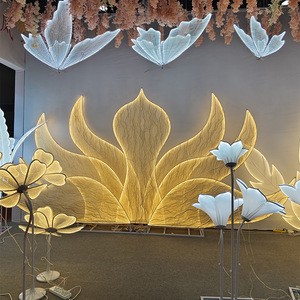 New Illuminated Crown Iron Art Gold Foil Gauze Backdrop, Wedding Stage Decoration Props, Romantic Aisle Decor