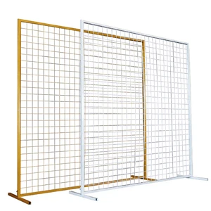 Metal Mesh Square Metal Backdrop Wall for Wedding Gold Background Stand Wrought Iron Birthday Party Decoration