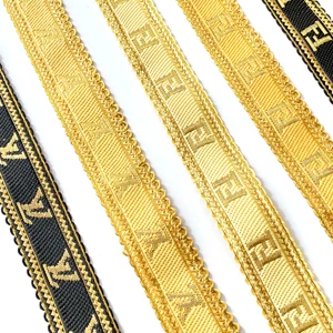For Colorful 1.5 Inch Twill Jacquard Ribbon Double-Sided 100% Polyester Eco-Friendly Webbing for Bags Garments Home Textiles