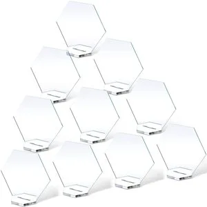 Wholesale Customized Premium Transparent Acrylic Place Cards Hexagon Seating Cards Wedding Table Numbers Holder YAGELI