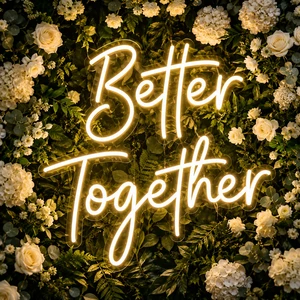 Custom Neon Sign Personalized LED Neon Light Better Together Neon Sign Wedding LED Light Decor Custom Reception Backdrop Sign