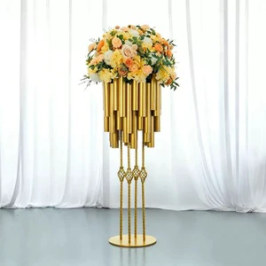 Luxury Metal Gold Flower Stand for Weddings Elegant Modern Floral Display Table Centerpiece Event Wedding Supplies