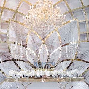 Factory Price Decorative Floral Stage Stand Wedding Acrylic Background Flowers Pattern Stage Decor Backdrop
