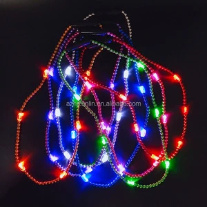 Zhizunlin 狂欢节 LED 珠子项链 发光闪光夜光新年节日礼物 紫色/金色/绿色 PVC