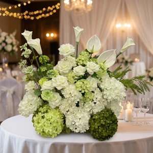 Large High Quality Durable Silk Garden Style Artificial Flower Wedding Party Table Centerpiece & Aisle Runner