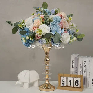 Factory Wholesale Wedding Event Table Centerpieces Artificial Blue and White Flower Ball Wedding Decorations Supplies
