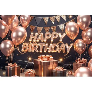 2025 Happy Birthday Party Background Cloth Banner with Photo Hanging Decoration