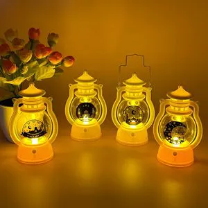 Islam Muslim Party Decor Supplies Ramadan Wind Lantern Eid Decoration Eid Mubarak LED Wind Lamp Ornament for Home Party Gift