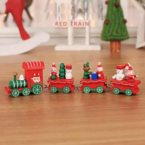 Natal Navidad Natale Christmas Decorations for Home Ornament Hanging Creative Christmas Decorations Wooden Train for Children