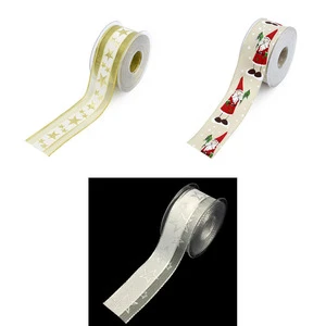 Christmas Ribbon on Both Sides of the Wire Edge Cheap Christmas Ribbon 4cm*10 Meters