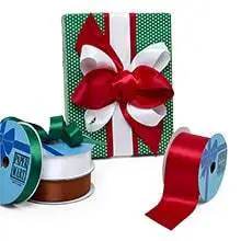 Solid Style 4 Regal Striped Flocked Velvet Wired Ribbon Christmas Spool Ribbon