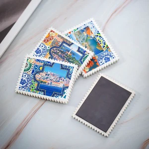 DIY Stamp Shape Refrigerator Photo Magnets UV Printing Sublimation Blank Ceramic Fridge Magnet For Decoration