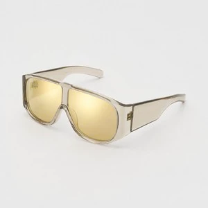 Finewell Fashion Y2K Oversized Flat Top Shades UV400 Protection Custom Logo One Piece Lens Sunglasses For Women Men
