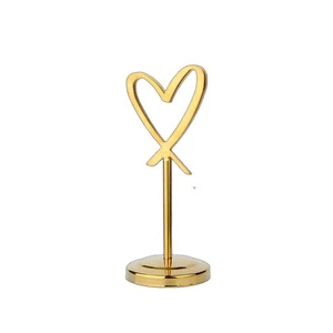 Stainless Steel Table Number Plate Seat Card Holder Hotel Restaurant Wedding Banquet Love Insert Card Holder