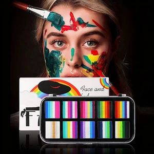 Professional Party Face Painting Kit for Kids Multicolour Water-Based Non-Toxic Body Paint Brushes Colorful Painting Supplies