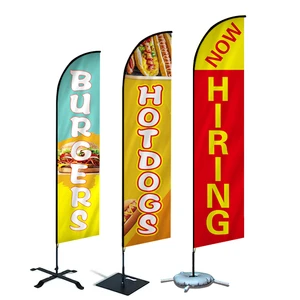 Breakfast/Lunch Beach Flag Banner Promotional Advertising Wind Outdoor Custom Food Shop Feather Flags