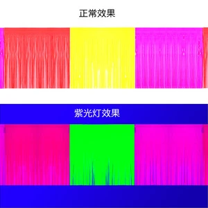 Fluorescent Three-Color PET Rain Silk Banner Flag Festival Party Decoration Hanging Streamer