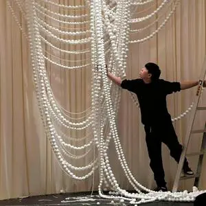Professional Foam Wedding Background Wall Hanging White Ball String Display Window Decoration Wedding Arrangement New Props