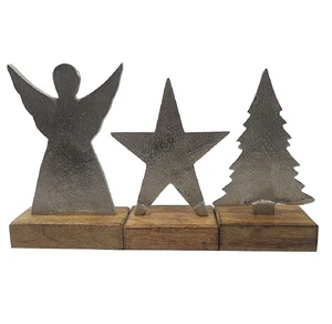 Top Design Decorative Christmas Showpiece with Wooden Base-Small Christmas Tree Decorating Accessories Small Items Best Quality