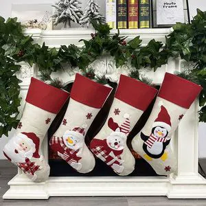 Wholesale New Design Large Size Blank Christmas Stocking High Quality Novelty Decoration Luxury Christmas Stocking