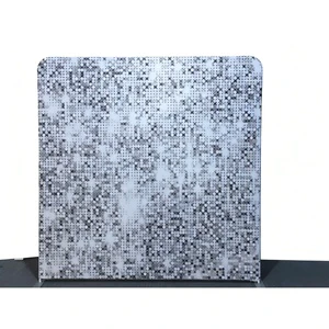 Custom Straight Foldable Wedding Party Step and Repeat Backdrop Stretch Fabric Banner Stand Pillowcase Backdrop