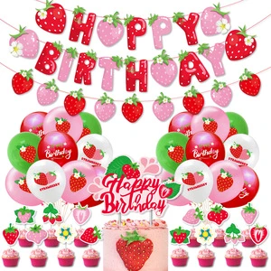 Hot Selling Decoration Fruit and Strawberry themed Birthday Party Decoration Party Supplies